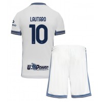 Camiseta Inter Milan Lautaro Martinez #10 Segunda Equipación Replica 2024-25 para niños mangas cortas (+ Pantalones cortos)